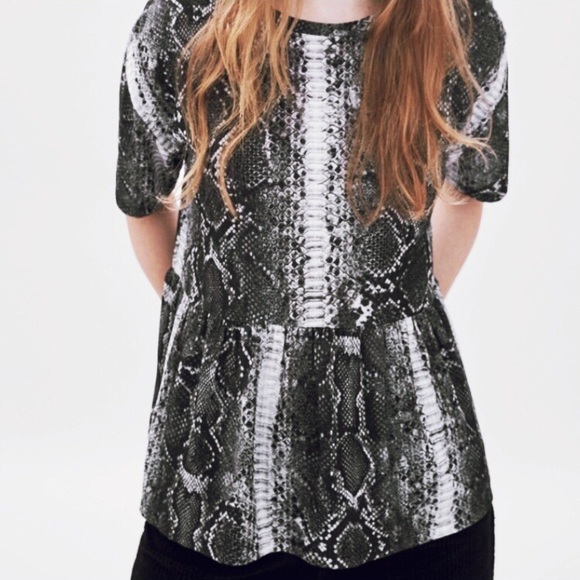 snakeskin peplum top